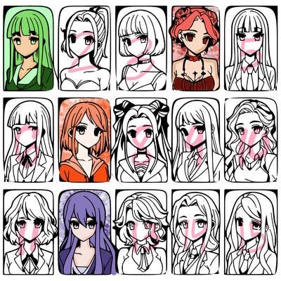 girls that look diffrent anime