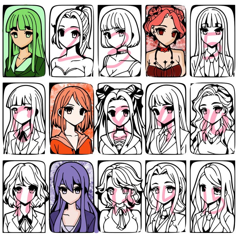 girls that look diffrent anime