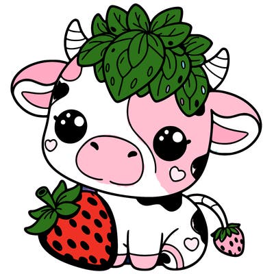 cute strawberry cow