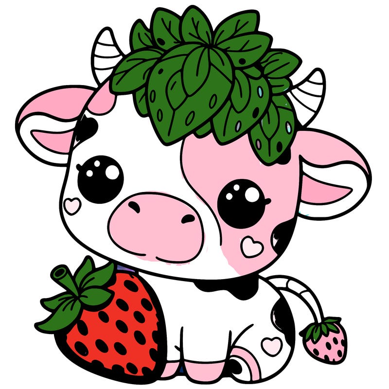 cute strawberry cow