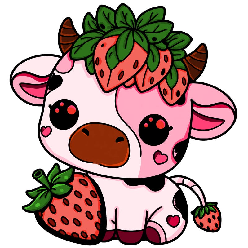 cute strawberry cow