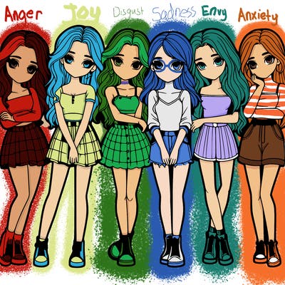 a group of girls realistic