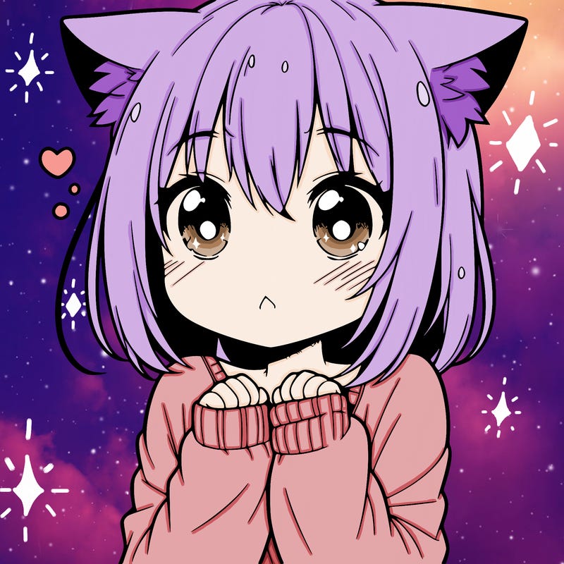shy anime catgirl