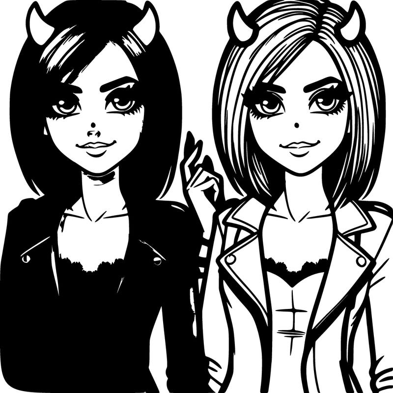 evil girl realistic and pretty