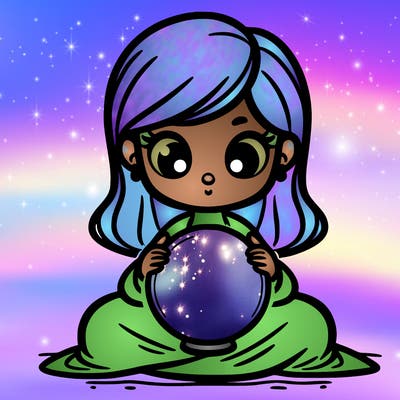 girl with a glowing orb