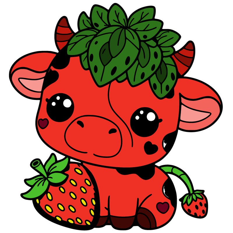 cute strawberry cow