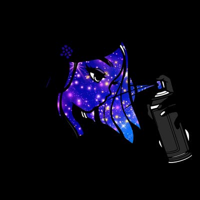 a realistic girl spray painting