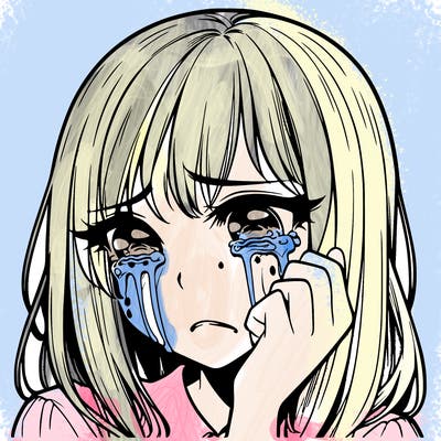 realistic girl crying