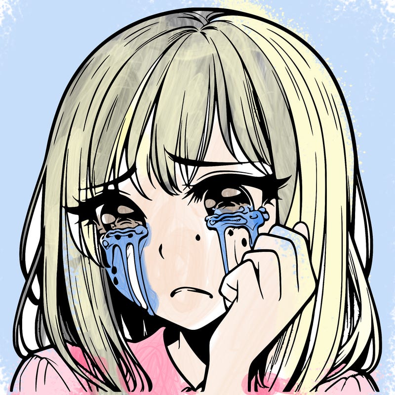 realistic girl crying