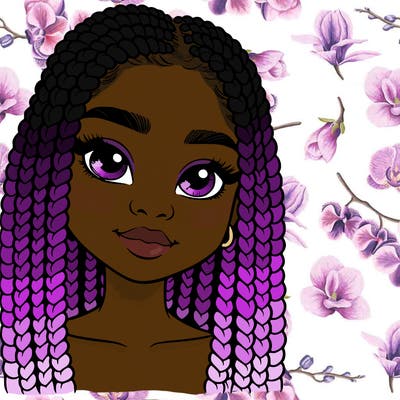 girl with box braids