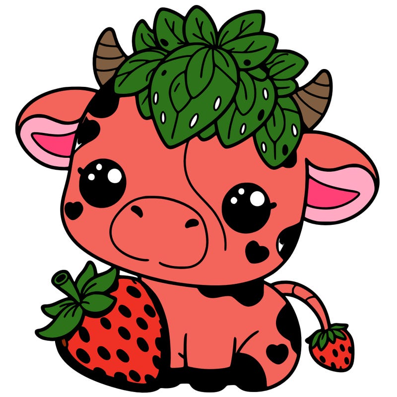 cute strawberry cow