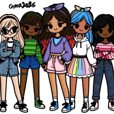 a group of girl, best friends