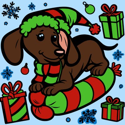 christmas sausage dog