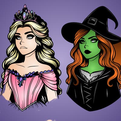 princess and witch realistic