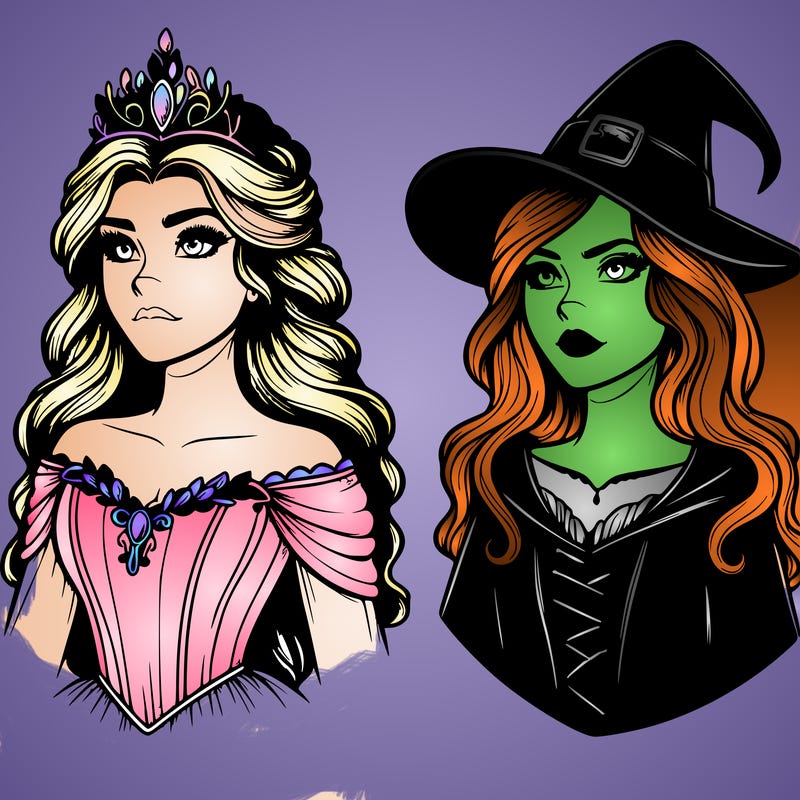 princess and witch realistic