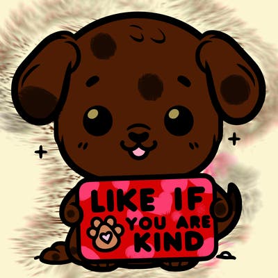 make a sign that says like if you are kind with a cute little dog