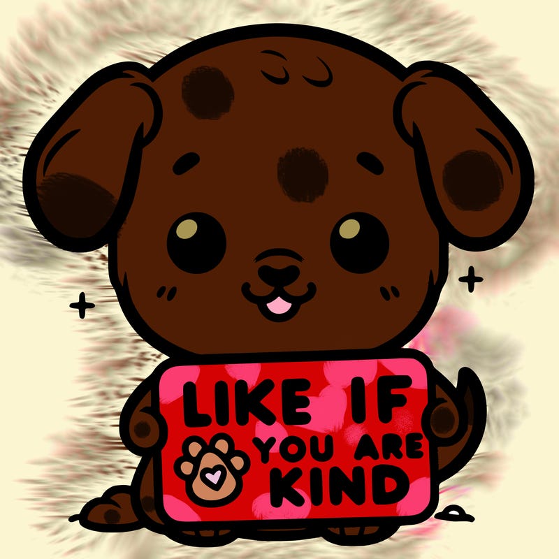 make a sign that says like if you are kind with a cute little dog