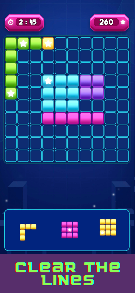 Block Puzzle Real Cash Edition - A screenshot of the Block Puzzle Real Cash Edition gameplay showing colorful blocks on a grid with a score and timer
