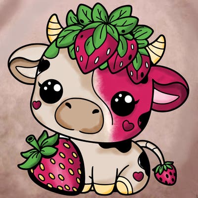 cute strawberry cow