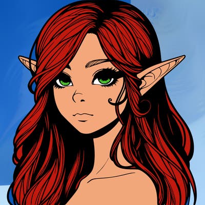 elf girl realistic dark fantasy