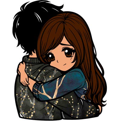 girl hugging her boyfriend tight