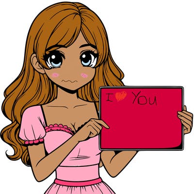 realistic pretty girl holding blank sign