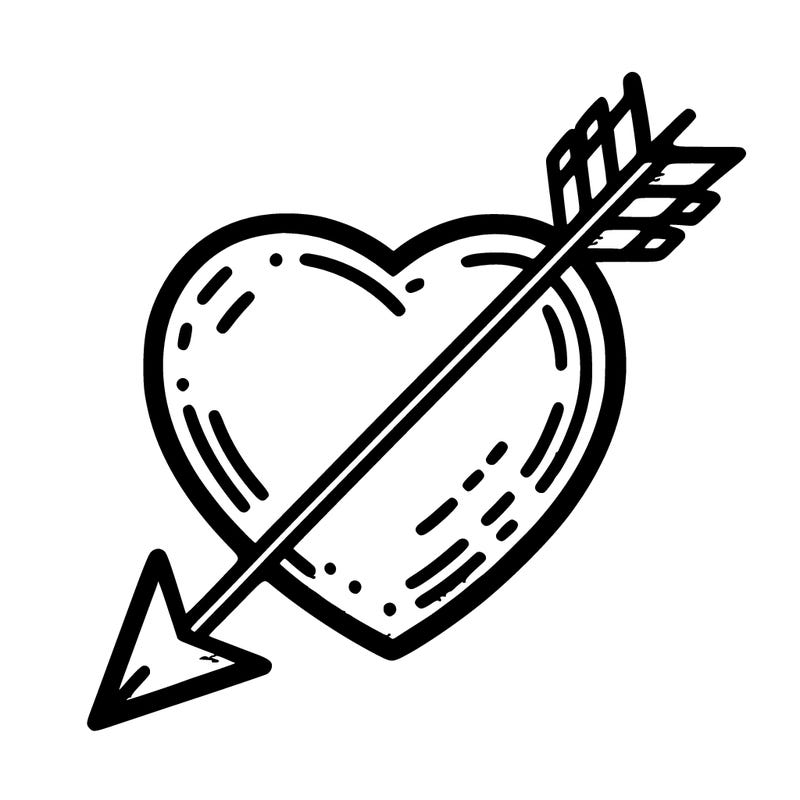 hart with a realistic ￼arrow in it