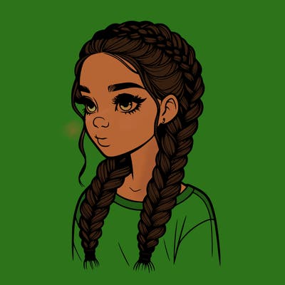 realistic girl with braids