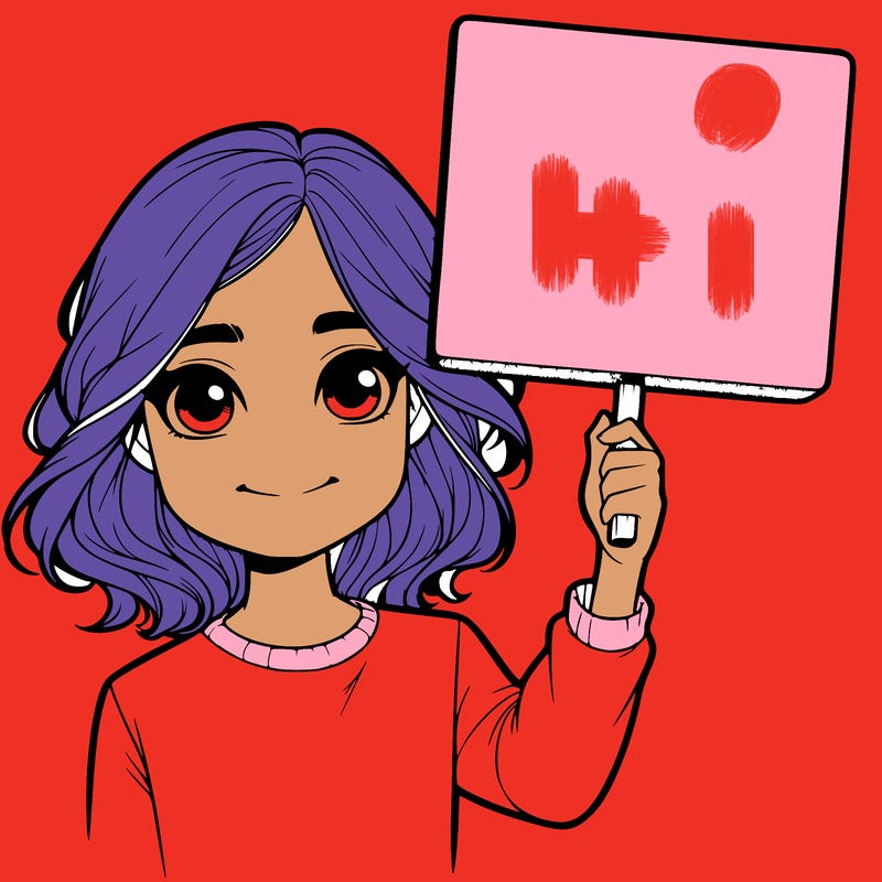 realistic girl holding up a sign