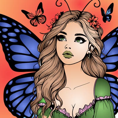 butterfly fairy realistic girl