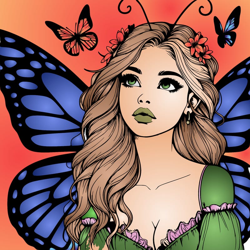 butterfly fairy realistic girl