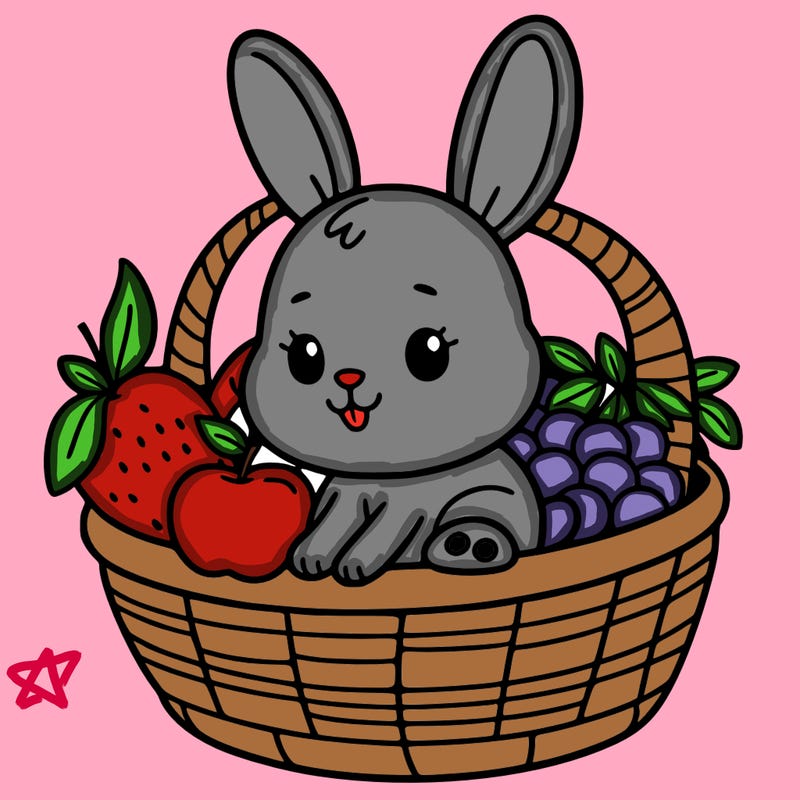 bunny in a fruit basket