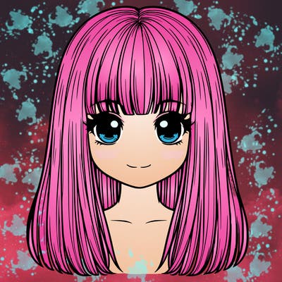 straight hair with bangs realistic