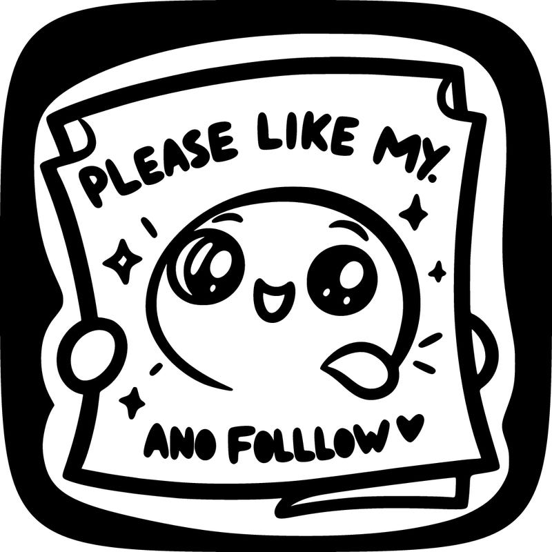 paper that said please like my post and follow me