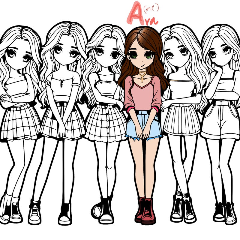 a group of girls realistic