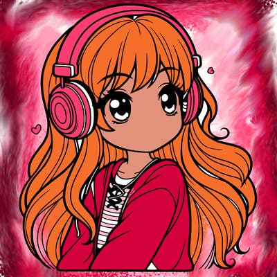 girl with headphones