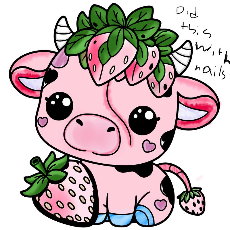 cute strawberry cow