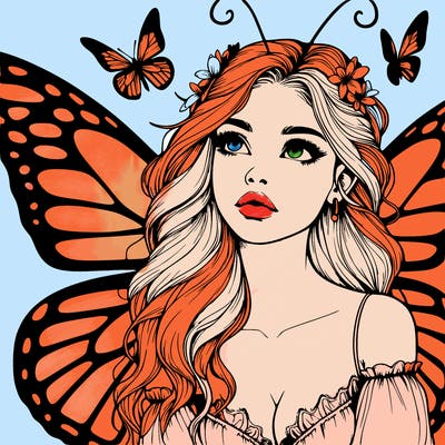 butterfly fairy realistic girl