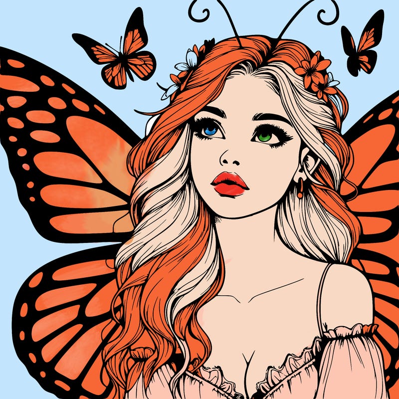 butterfly fairy realistic girl