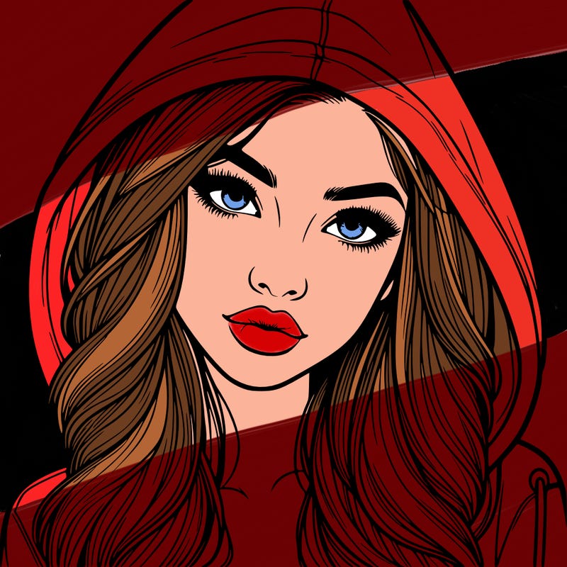 realistic beautiful girl with a hood on