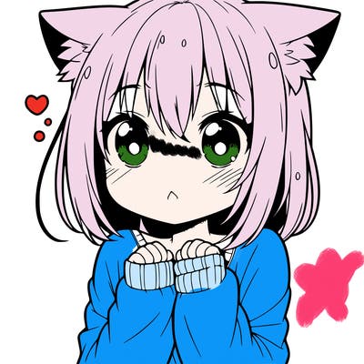 shy anime catgirl