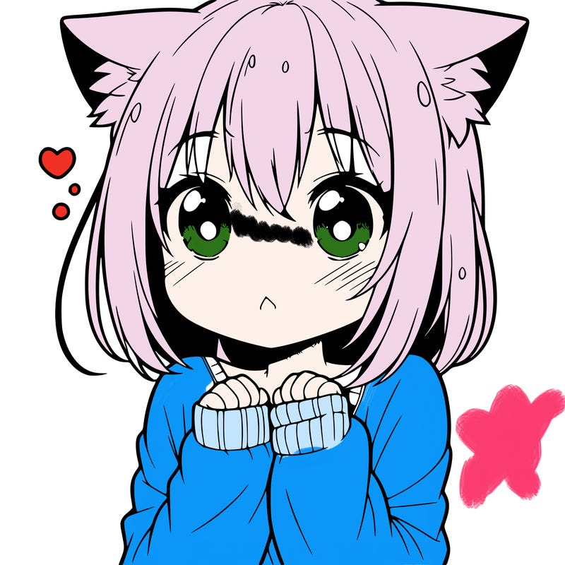 shy anime catgirl