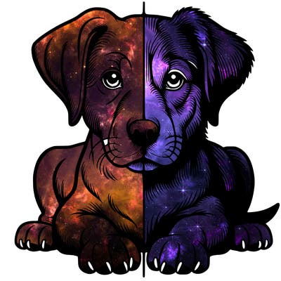 realistic dog split picture