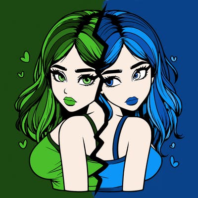 realistic girl split