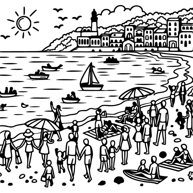 people on the beach