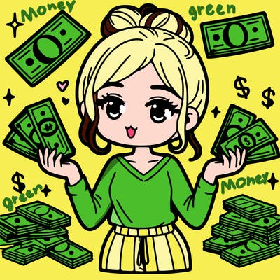 the women teenager has a lot of money