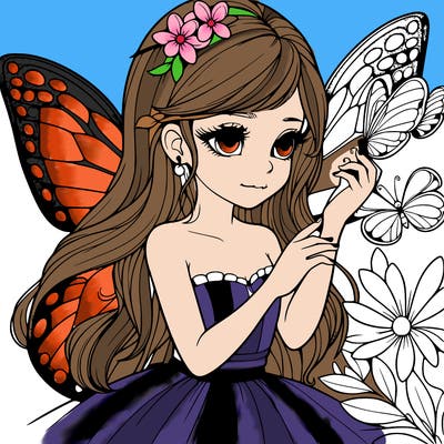 butterfly realistic fairy girl