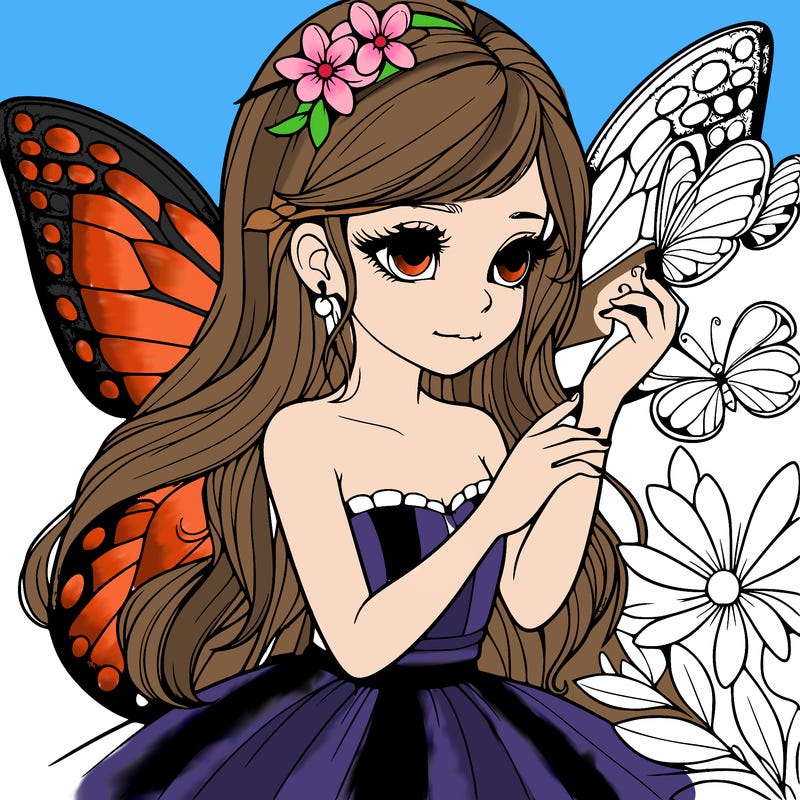 butterfly realistic fairy girl