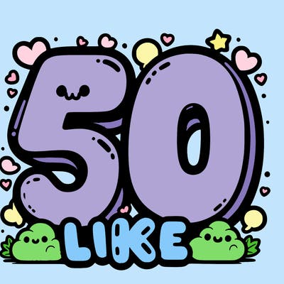 50 likes big bubble letters