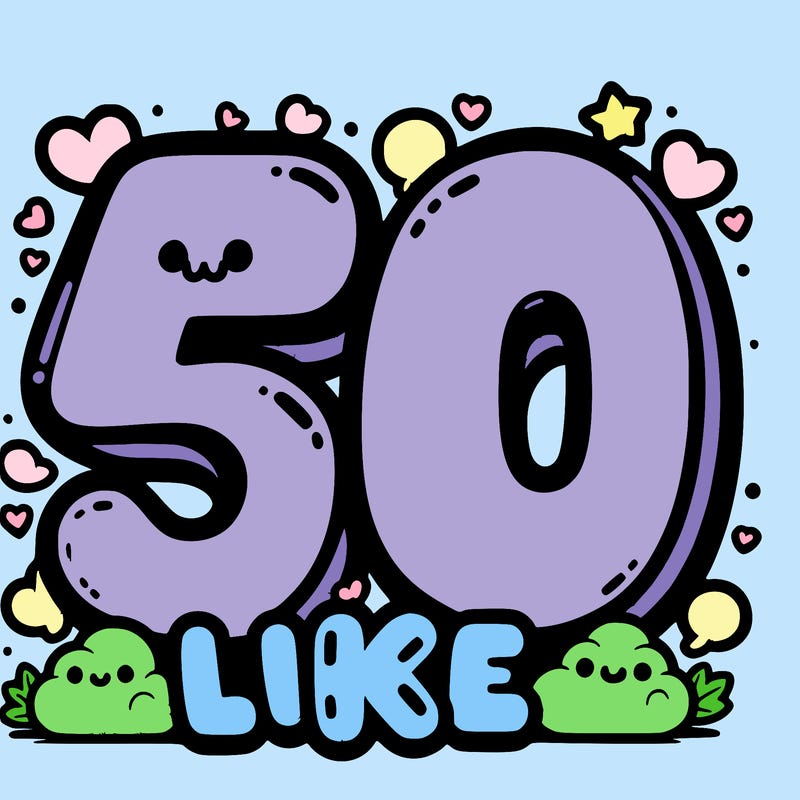50 likes big bubble letters